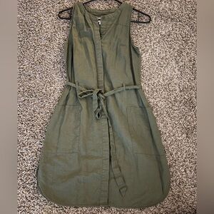 A New Day Olive Green Midi Dress with Belt